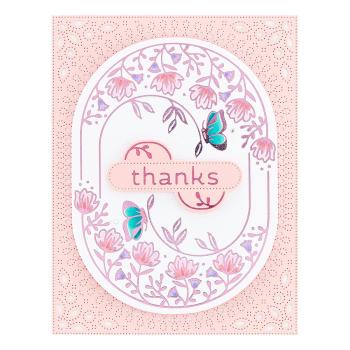 Spellbinders - Glimmer Hot Foil Plate "Stylish Oval Thanks"