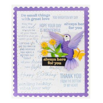 Spellbinders - Stempelset "Hummingbird Sentiments" Clear Stamps