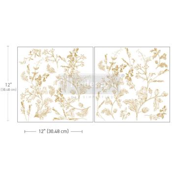 Re-Design with Prima - Transfer Aufkleber 12x12 Inch "Dainty Blooms" Decor Transfer 2 Bogen 