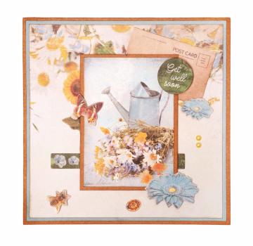 Studio Light - Designpapier - Stanzteile "Aged Wildflowers " DIY Block A4 - 32 Bogen