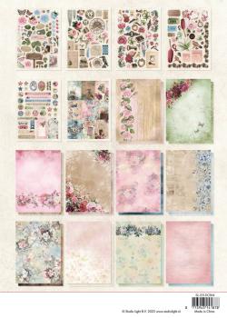 Studio Light - Designpapier - Stanzteile "Vintage Roses " DIY Block A4 - 32 Bogen