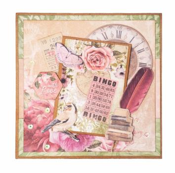 Studio Light - Designpapier - Stanzteile "Vintage Roses " DIY Block A4 - 32 Bogen