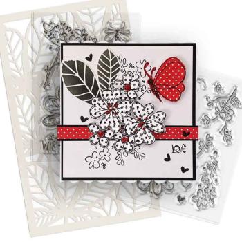 Polkadoodles - Stempelset "Hearts and Flowers Butterfly 1" Clear Stamps