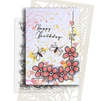 Polkadoodles - Stempelset "Hearts and Flowers Butterfly 1" Clear Stamps