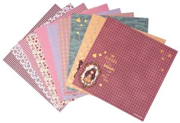 Studio Light Gorjuss - Designpapier "Wonderland" Paper Pack 8x8 Inch - 10 Bogen