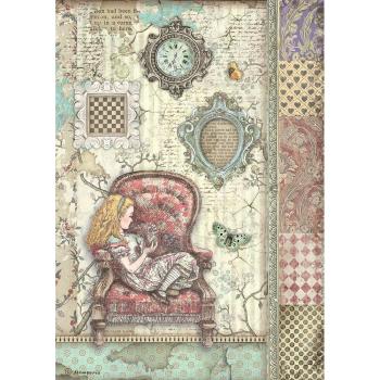 Stamperia - Decopatch Papier "Alice on the Chair" Decoupage A4 - 6 Bogen  