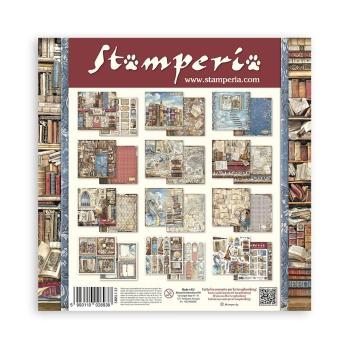 Stamperia - Designpapier "Vintage Library" Paper Pack 12x12 Inch - 10 Bogen