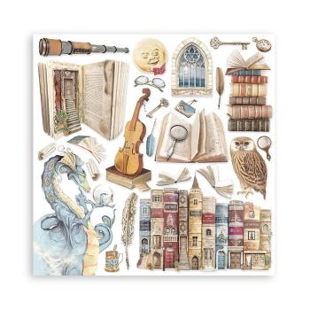 Stamperia - Designpapier "Vintage Library" Paper Pack 12x12 Inch - 10 Bogen