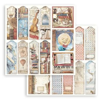 Stamperia - Designpapier "Vintage Library" Paper Pack 8x8 Inch - 10 Bogen