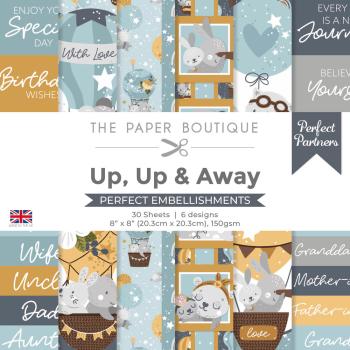 The Paper Boutique - Designpapier "Up, Up & Away" Embellishment Pad 8x8 Inch - 30 Bogen