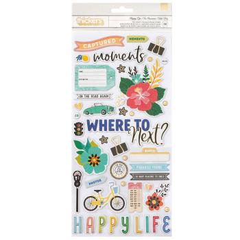 American Crafts - Aufkleber "Happy Life" Sticker