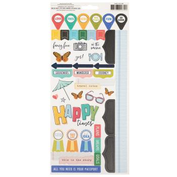 American Crafts - Aufkleber "Where To Next" Chipboard Sticker