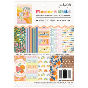 American Crafts - Designpapier "Flower Child" Paper Pack 6x8 Inch - 36 Bogen