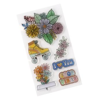 American Crafts - Stempelset "Flower Child" Clear Stamps