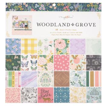 American Crafts - Designpapier "Woodland Grove" Paper Pack 12x12 Inch - 48 Bogen