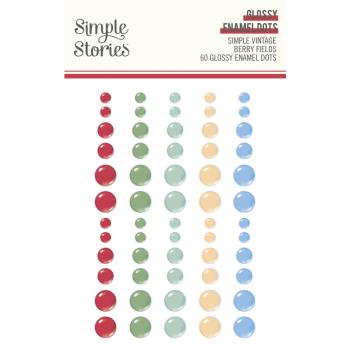 Simple Stories - Enamel Dots "Simple Vintage Berry Fields Glossy" 60 Stück 