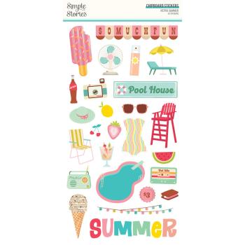 Simple Stories - Aufkleber "Retro Summer" Chipboard Sticker 