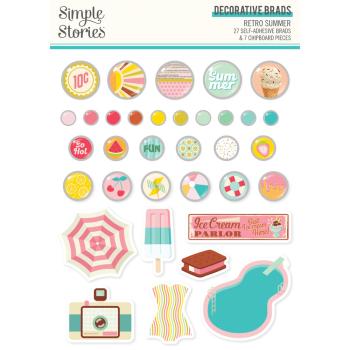 Simple Stories - Decorative Brads "Retro Summer" 