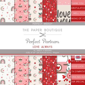 The Paper Boutique - Designpapier "Love Always" Decorative Paper 8x8 Inch - 36 Bogen