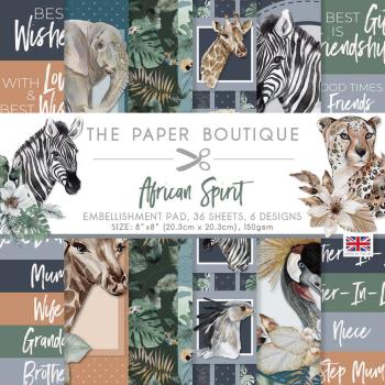 The Paper Boutique - Designpapier "African Spirit" Embellishment Pad 8x8 Inch - 36 Bogen
