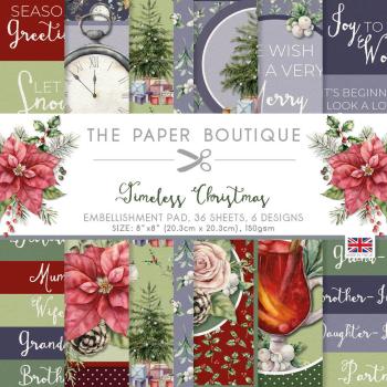 The Paper Boutique - Designpapier "Timeless Christmas" Embellishment Pad 8x8 Inch - 36 Bogen