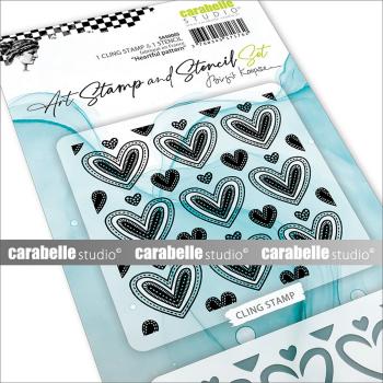 Carabelle Studio - Stempel & Schablone "Heartful Pattern" Art Stamp & Stencil