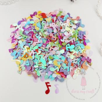 Dress My Craft - Streuteile "Sparkling Musical Notes" Shaker Slices 8g