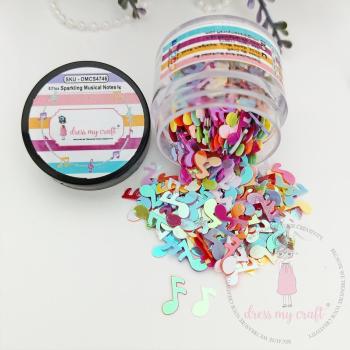 Dress My Craft - Streuteile "Sparkling Musical Notes" Shaker Slices 8g