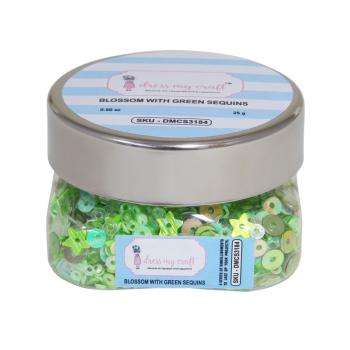 Dress My Craft - Pailetten - Streuteile "Blossom With Green" Sequins Mix 25g