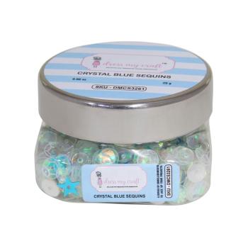 Dress My Craft - Pailetten - Streuteile "Crystal Blue" Sequins Mix 25g