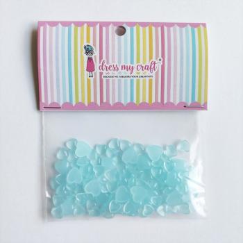 Dress My Craft - Streuteile Wassertropfen "Heart Pastel Blue" Droplets 8g