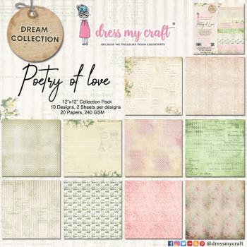 Dress My Craft - Designpapier "Poetry of Love" Paper Pack 12x12 Inch - 24 Bogen