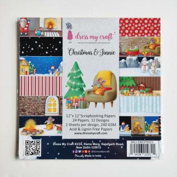 Dress My Craft - Designpapier "Christmas & Jinnie" Paper Pack 12x12 Inch - 24 Bogen