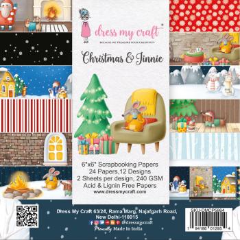 Dress My Craft - Designpapier "Christmas & Jinnie" Paper Pack 6x6 Inch - 24 Bogen