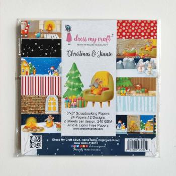 Dress My Craft - Designpapier "Christmas & Jinnie" Paper Pack 6x6 Inch - 24 Bogen