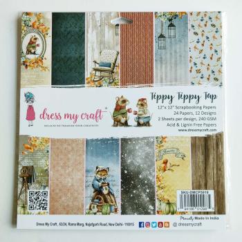 Dress My Craft - Designpapier "Tippy Tippy Tap" Paper Pack 12x12 Inch - 24 Bogen