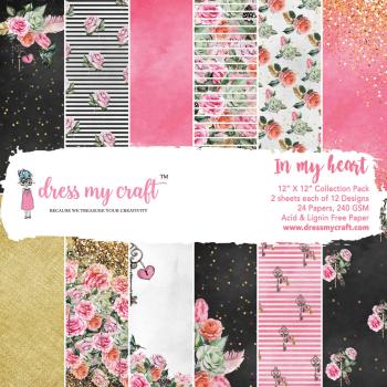 Dress My Craft - Designpapier "In My Heart" Paper Pack 12x12 Inch - 24 Bogen