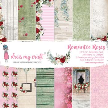 Dress My Craft - Designpapier "Romantic Roses" Paper Pack 12x12 Inch - 24 Bogen