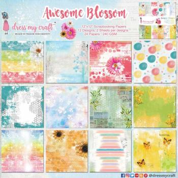 Dress My Craft - Designpapier "Awesome Blossom" Paper Pack 12x12 Inch - 24 Bogen