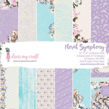 Dress My Craft - Designpapier "Floral Symphony" Paper Pack 12x12 Inch - 24 Bogen