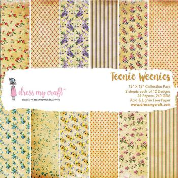 Dress My Craft - Designpapier "Teenie Weenies" Paper Pack 12x12 Inch - 24 Bogen