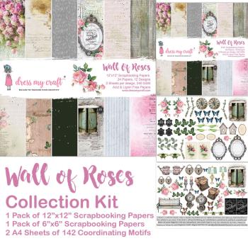 Dress My Craft - Collection Kit "Wall of Roses" Paper Pack