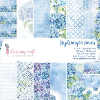 Dress My Craft - Designpapier "Hydrangea Lawns" Paper Pack 6x6 Inch - 24 Bogen