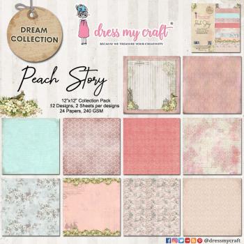 Dress My Craft - Designpapier "Peach Story" Paper Pack 12x12 Inch - 20 Bogen