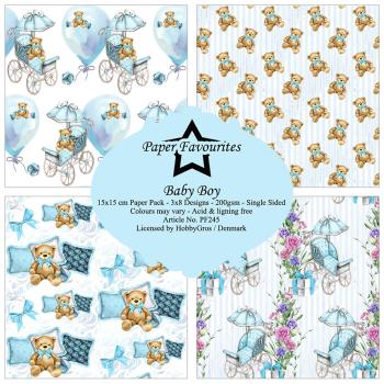 Paper Favourites - Designpapier "Baby Boy" Paper Pack 6x6 Inch - 24 Bogen