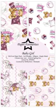 Paper Favourites - Designpapier "Baby Girl " Slim Paper Pack 3x8 Inch - 24 Bogen