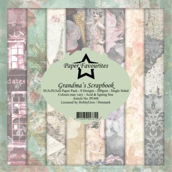 Paper Favourites - Designpapier "Grandma's Scrapbook" Paper Pack 12x12 Inch 8 Bogen