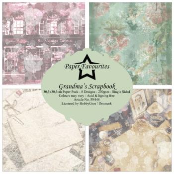 Paper Favourites - Designpapier "Grandma's Scrapbook" Paper Pack 12x12 Inch 8 Bogen