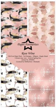 Paper Favourites - Designpapier "Rose Wine " Slim Paper Pack 3x8 Inch - 24 Bogen