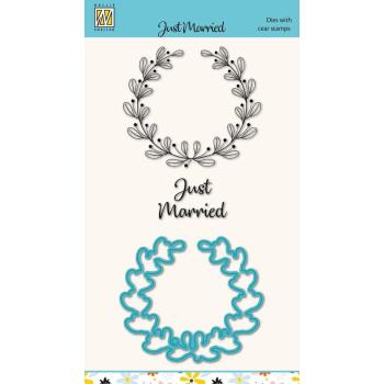 Nellie Snellen - Stempesetl & Stanzschablone"Just Married" Dies & Stamp Set